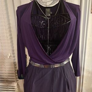 Purple V-Neck Cocktail Dress